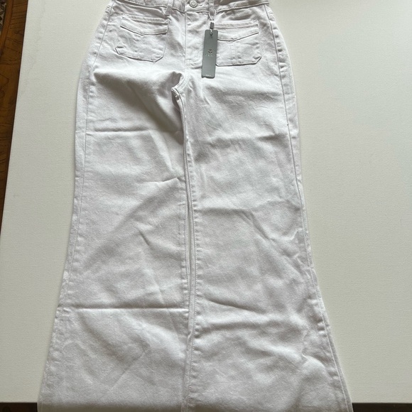 Mona Mid Rise White Tractr Jeans Denim Flare Fray MSRP $90 Size 00/24 31" Inseam - Picture 3 of 10